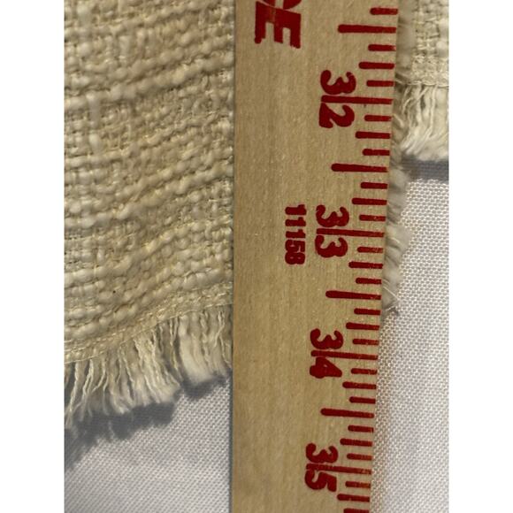 Chico’s Capsule Ecru Cream Tweed Fringe Long Topper Jacket Cardigan Sz 3 XL Chic - Picture 7 of 11